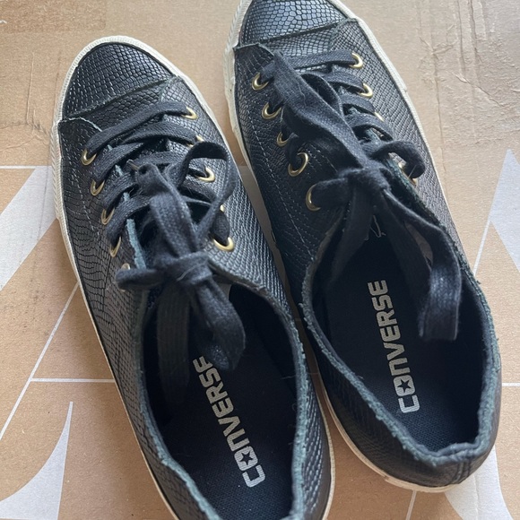 CONVERSE OX LEATHER SNAKE SKIN PRINT SNEAKERS - Picture 6 of 15